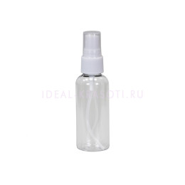 Бутылочка-спрей для жидкости (белая крышка), 50мл