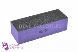 Блок шлифовочный (баф) 80/100 грит черно-фиолетовый, Китай
