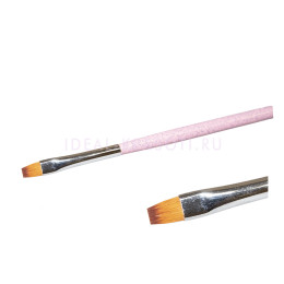 Кисть для геля №6 (нейлон) розовая ручка