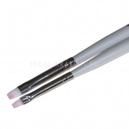 Кисть Unioy для геля розовый ворс (белая ручка) в ассортименте Н