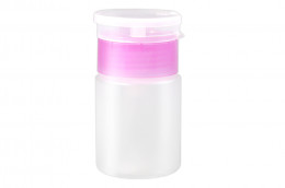 Дозатор для жидкости с пластиковой помпой (розовая крышка), 70мл