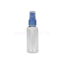 Бутылочка-спрей для жидкости (голубая крышка), 50мл