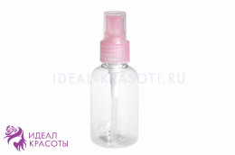 Бутылочка-спрей для жидкости (розовая крышка), 75мл