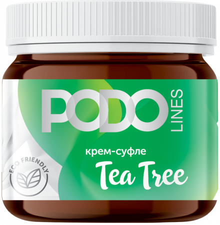PODO Lines Крем-суфле для ног и тела Чайное дерево (масло Ши, виноградная косточка), 140мл
