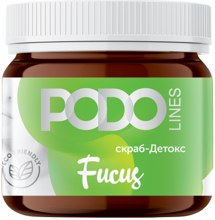 PODO Lines Скраб-детокс Фукус (кокосовое масло, соль Мертвого моря, Вит. Е), 140мл