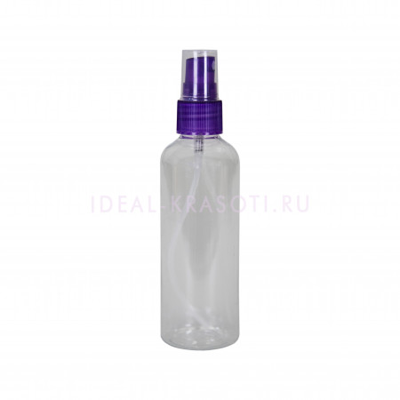 Бутылочка-спрей для жидкости (фиолетовая крышка), 100мл