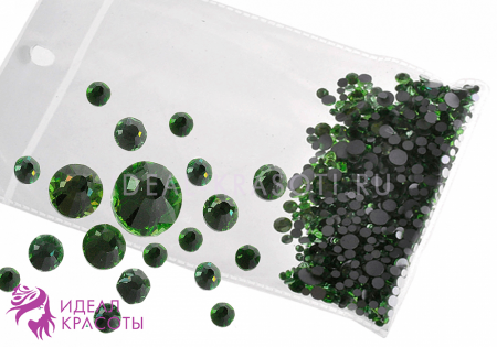 Стразы MIX SS3-30 стекло (Peridot) салатовые, уп/1440шт