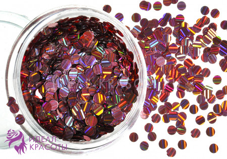Монетки с рисунком для дизайна ногтей в банке (цвет в ассортименте), 3гр