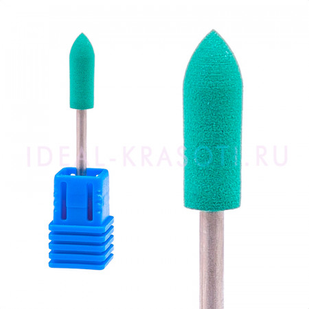 Полировщик силиконовый (цилиндр заостренный) Medium S004 d.6х17мм Green (М)