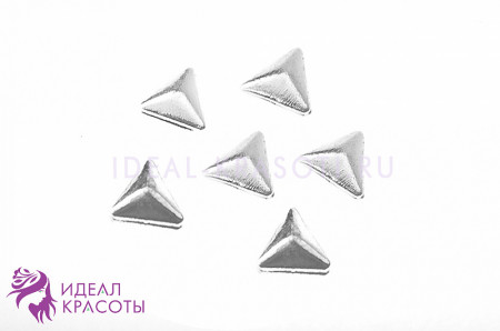 Треугольник металлический 3мм х 3мм (серебро) уп/30шт