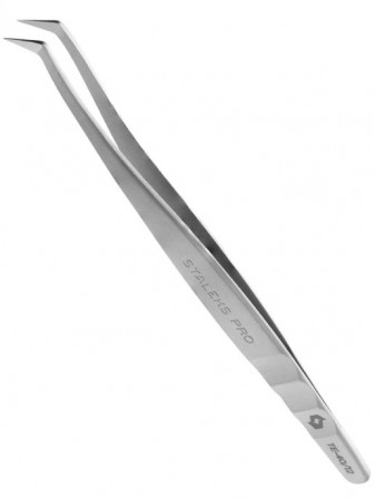 Пинцет профессиональный для ресниц EXPERT TE-40/12 (башмачок, 65')