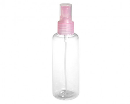 Бутылочка-спрей для жидкости (розовая крышка), 100мл