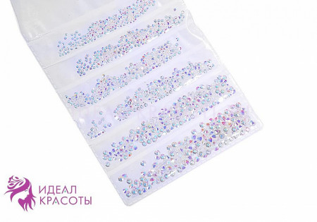 Стразы Микс Crystal AB (S3-S12) 6 секций уп/1440шт