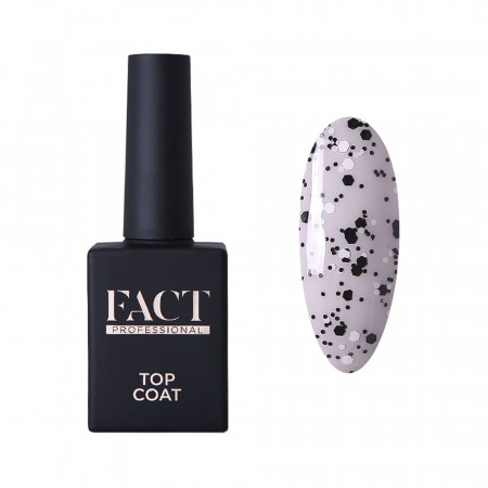 Финиш гель FACT Black & White Dot (без липкого слоя), 15мл