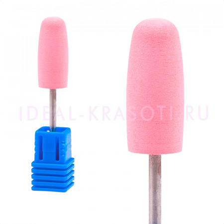 Полировщик силиконовый (цилиндр большой закругленный) Medium S002 d.10х24мм Pink (M)