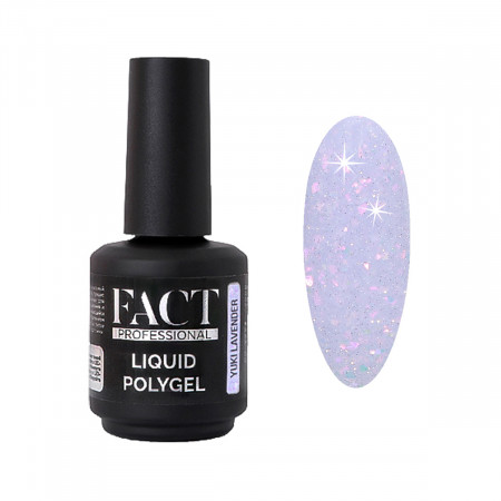 FACT Жидкий полигель светоотражающий с хлопьями Yuki Lavender, 15мл